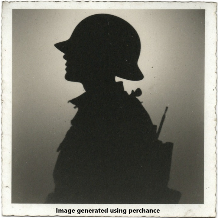 A silhouette of a soldier.